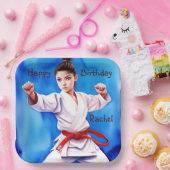 空手ガール誕生日 ペーパープレート (パーティー)