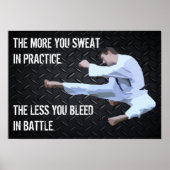 空手キックやる気を起こさせるライフ引用文 ポスター (正面)