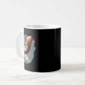 空手キックをするリス 黒帯 武術 コーヒーマグカップ (正面左)