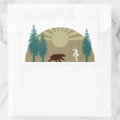 空手キックベア 長方形シール (バッグ)