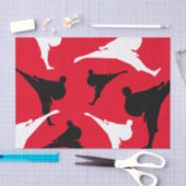 空手キックポーズシルエット武術アーツテーマ 薄葉紙 (クラフト)