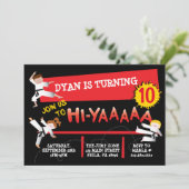 空手キックレッドバースデーパーティーの招待状 招待状 (スタンド正面)