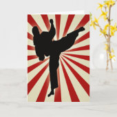 空手キック日が差すこと誕生日カード カード (黄色い花)