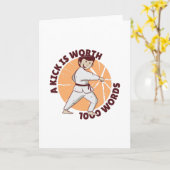 空手キック カード (黄色い花)