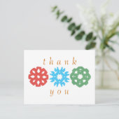 空手キッズの雪の結晶3人組感謝カード ポストカード (スタンド正面)