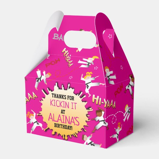 空手キッズチルドレンズバースデーパーティーお気に入りギフトボックス フェイバーボックス (正面サイド)