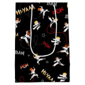 空手キッズテコンドー子供の誕生日パーティギフト ミディアムペーパーバッグ (裏面)