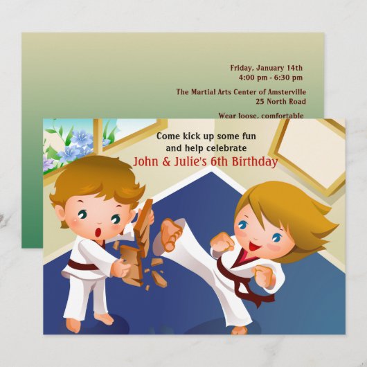 空手キッズ招待状 招待状 (正面/裏面)