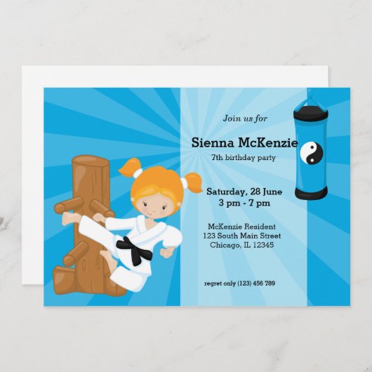 空手キッズ 招待状 (正面/裏面)