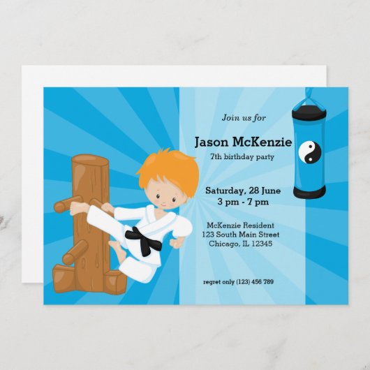 空手キッズ 招待状 (正面/裏面)