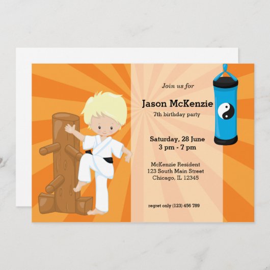 空手キッズ 招待状 (正面/裏面)