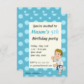 空手キッドの漫画の誕生日印刷招待状 招待状 (正面/裏面)