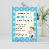 空手キッドアニメの誕生日プリント招待状 招待状 (スタンド正面)