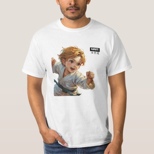 空手キッドティーシャ男性へツ Tシャツ (正面)