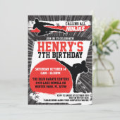 空手キッド忍者武術アーツバースデーパーティー 招待状 (スタンド正面)