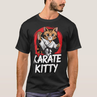 空手キティ 楽しい猫 格闘技 武道 Tシャツ