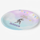 空手キャットバースデーパーティーガールパーティーテコンド ペーパープレート (アングル)