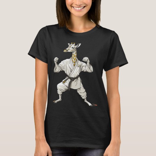 空手キリンのテコンドー柔術MMAモチーフ Tシャツ (正面)