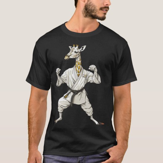空手キリン モチーフ テコンドー 柔術 MMA Tシャツ (正面)