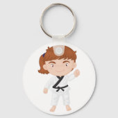 空手キーチェーンをやっている女の子 キーホルダー (裏面)