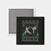 空手クリスマスツリー柄アガるセーター 格闘技 マグネット (正面/裏面)