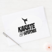 空手クールデザイン 楕円形シール (封筒)