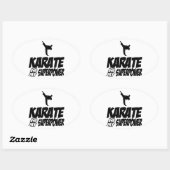 空手クールデザイン 楕円形シール (シート)