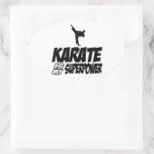 空手クールデザイン 楕円形シール (バッグ)