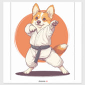 空手コーギー　武術犬 シール (シート)
