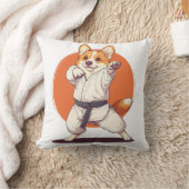 空手コーギー　武道犬 クッション (ブランケット)