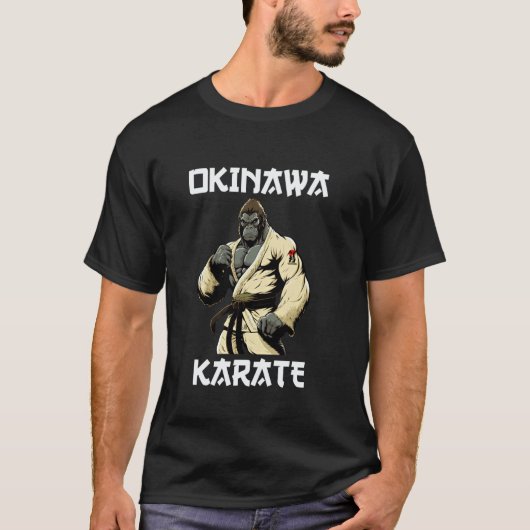 空手ゴリラ 日本の武道 Tシャツ (正面)
