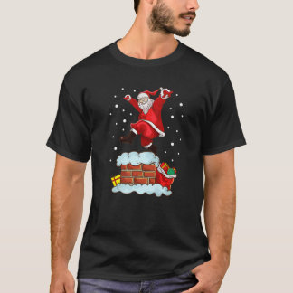 空手サンタクロースクリスマスクンフーテコンドーMMA Tシャツ