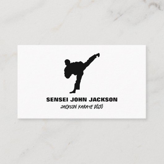 空手シルエット空手先生 名刺 (正面)
