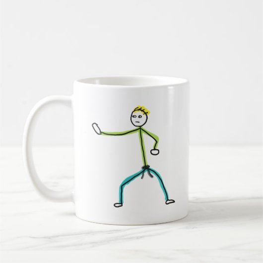 空手スティックマン コーヒーマグカップ (左)