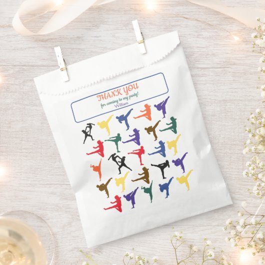 空手スポーツシルエットモダントレンディー誕生日 フェイバーバッグ (クリップ留めされた状態)