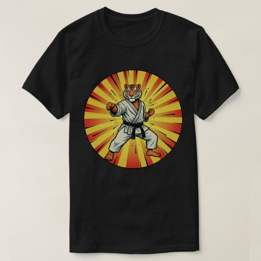 空手タイガーマスター - 武道パワーストライク Tシャツ (デザイン正面)