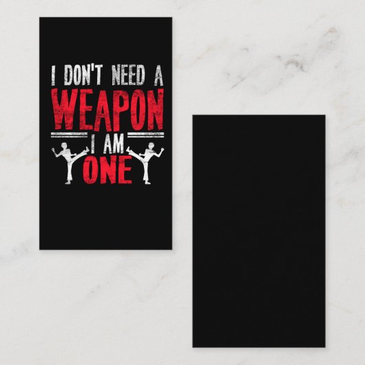 空手テコンおもしろいドージョーク武術アーツユーモア 名刺 (正面/裏面)