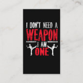 空手テコンおもしろいドージョーク武術アーツユーモア 名刺 (正面)