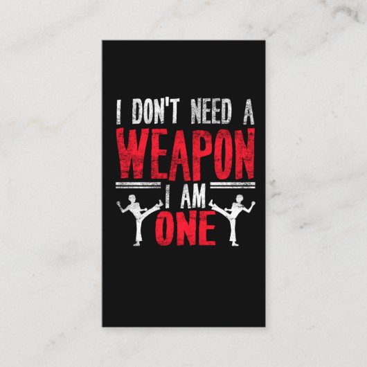 空手テコンおもしろいドージョーク武術アーツユーモア 名刺 (正面)