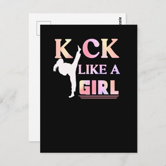 空手テコンドー柔術女児戦おもしろい ポストカード (正面/裏面)