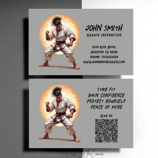 空手テコンドー柔道武術インストラクター 名刺