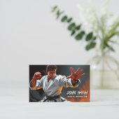 空手テコンドー柔道武術インストラクター 名刺 (スタンド正面)