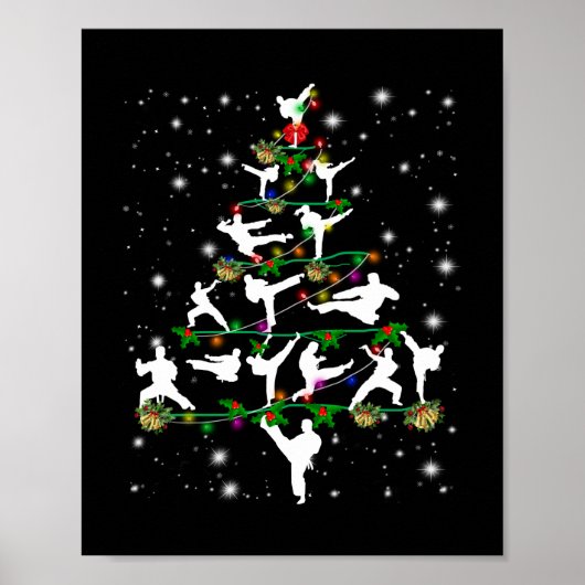空手デコールクリスマスツリーオーナメントカスタム ポスター (正面)