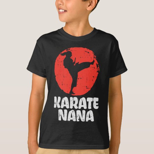 空手ナナポニーテールキック 日本の武道グッズ Tシャツ (正面)