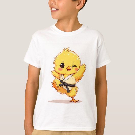 空手ニワトリTシャツ Tシャツ (正面)