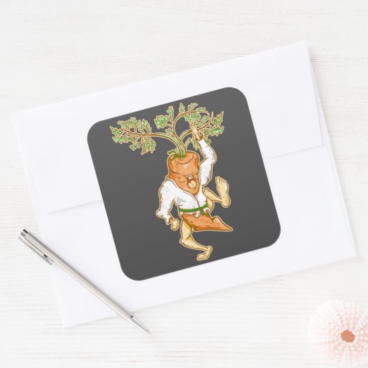 空手ニンジン武術芸術 スクエアシール (封筒)