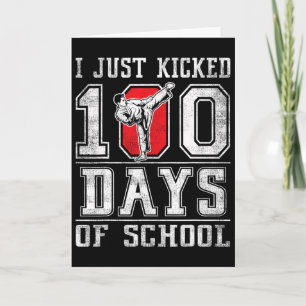 空手ハッピー100日おめでとう 100日間の学校 カード