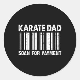 空手パパ 支払い用QRコード  father's day 父の日 ラウンドシール