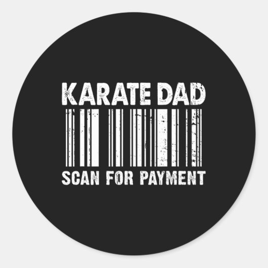 空手パパ 支払い用QRコード father's day 父の日 ラウンドシール (正面)