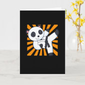 空手パンおもしろいダ武術芸術動物の子どもたち カード (黄色い花)